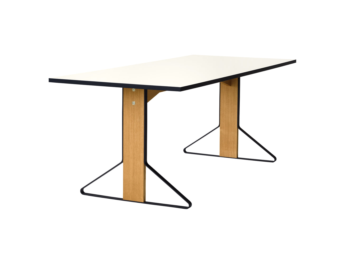 Kaari Table Rectangular by Artek - 200 x 85 cm (REB 001) / White Gloss HPL Tabletop / Natural Oak Base