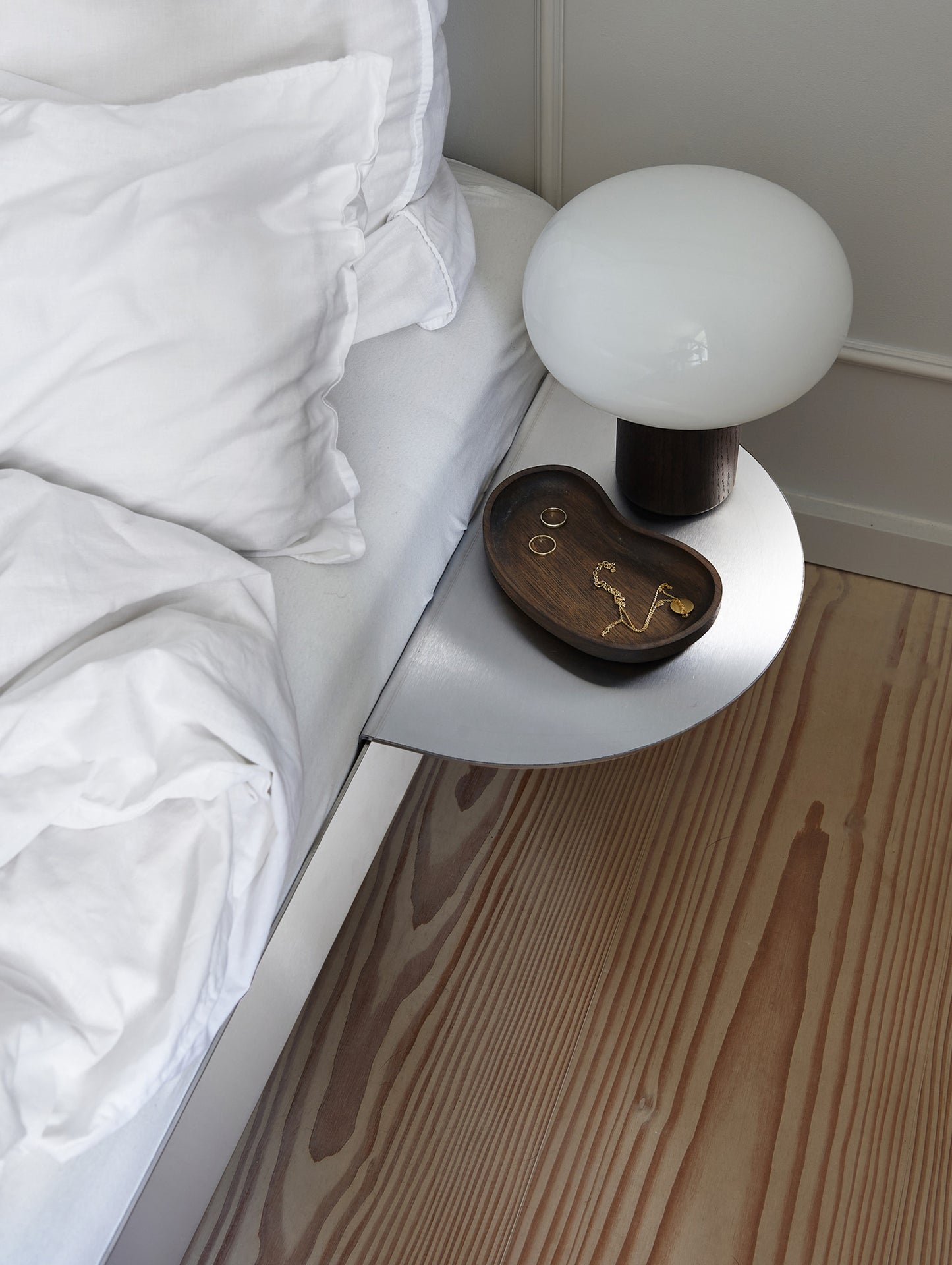 Bed 90 - 180 cm Stainless Steel (Low) by Moebe