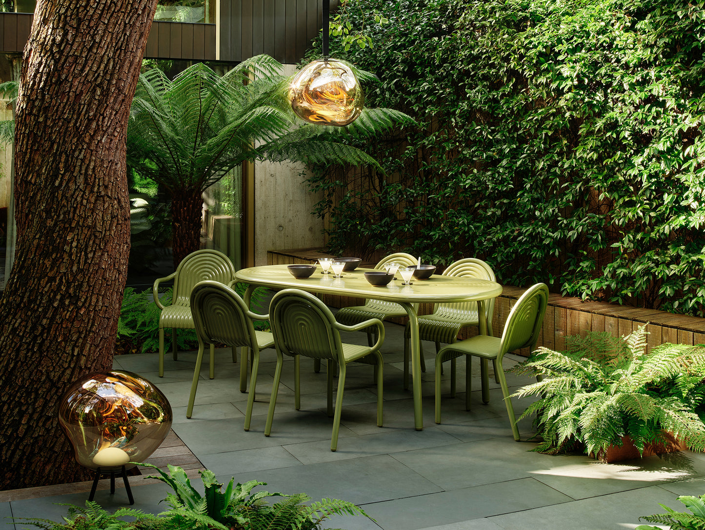 Groove Side Chair by Tom Dixon - Moss
