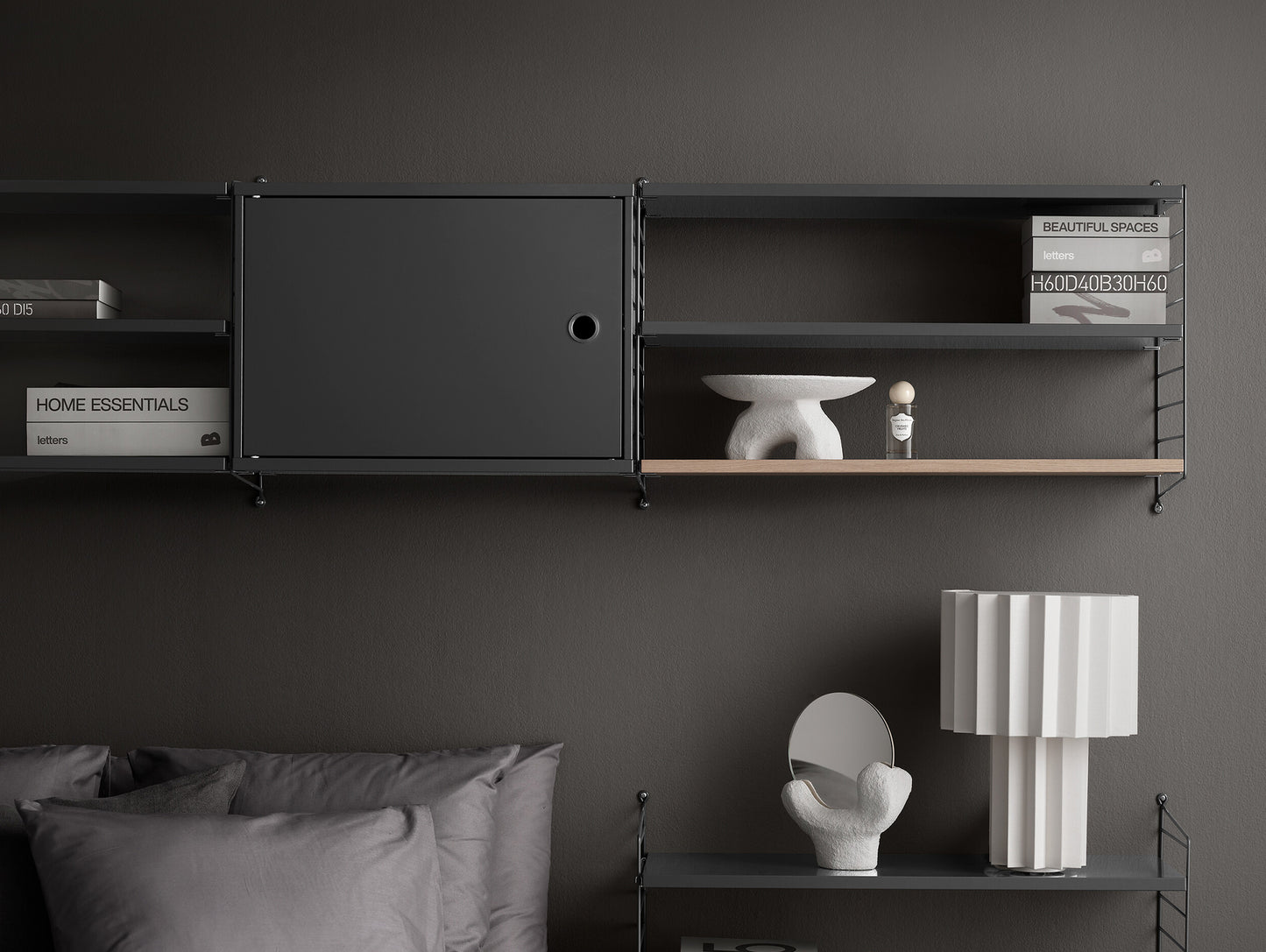 String System Cabinet with Swing Door by String - Dark Grey