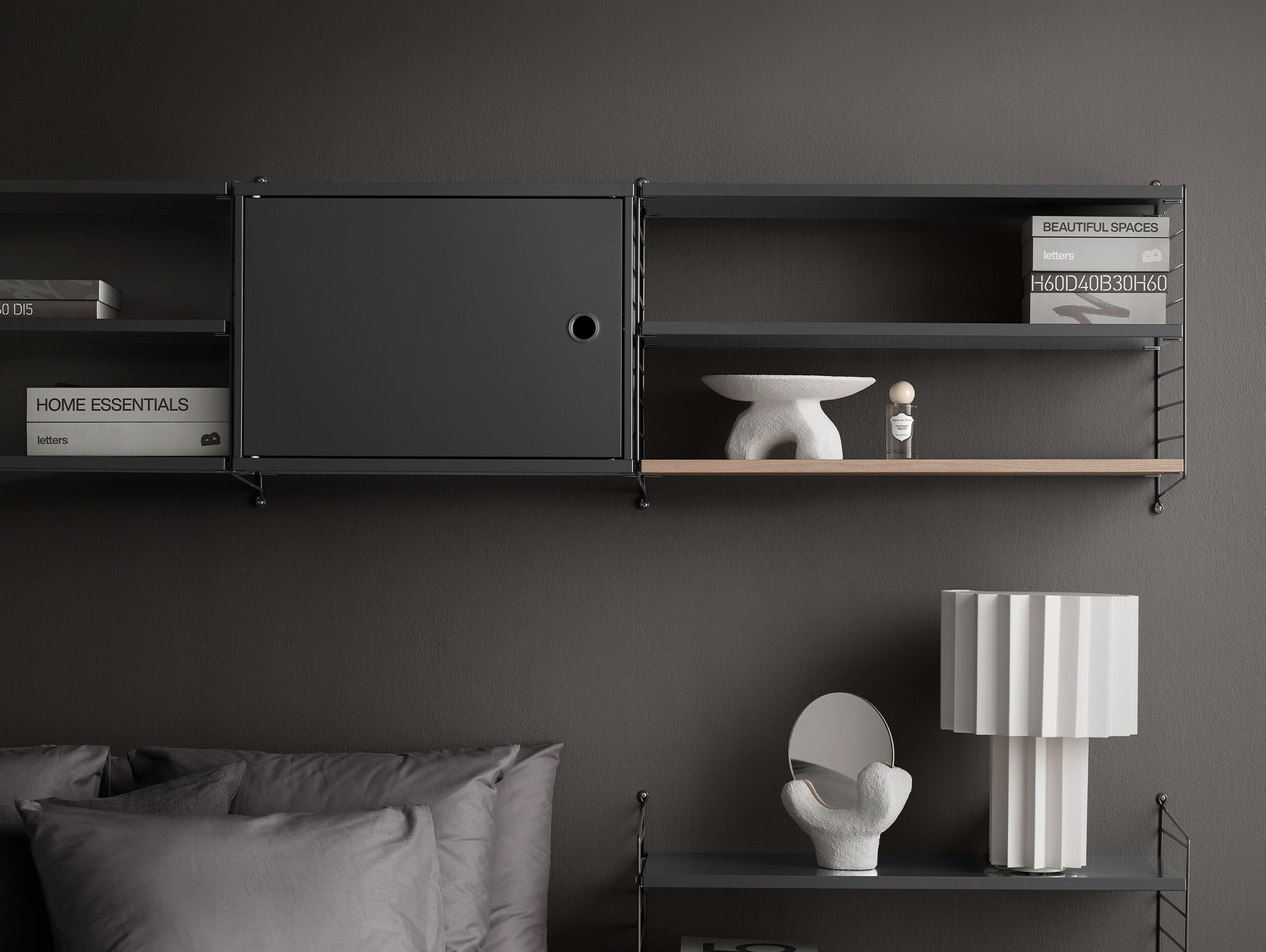 String System Cabinet with Swing Door by String - Dark Grey