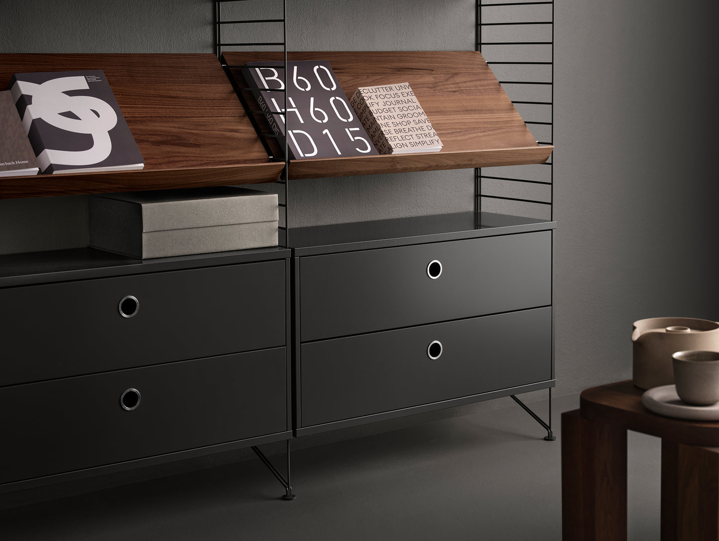 String System Magazine Shelf by String - Walnut