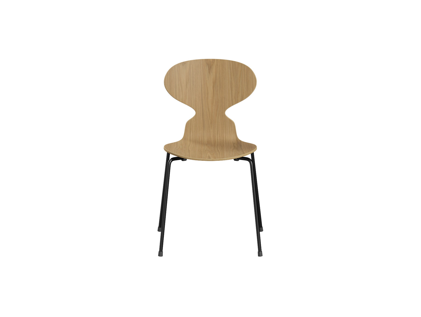 Ant Chair 4 Legs by Fritz Hansen - Natural Veneer Shell / Black Steel Base / Oak