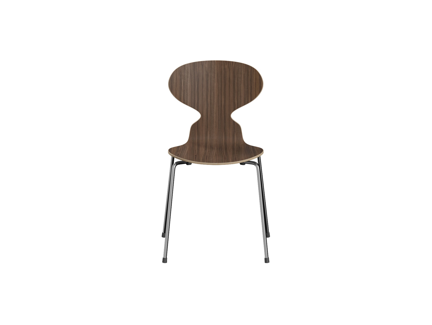 Ant Chair 4 Legs by Fritz Hansen - Natural Veneer Shell / Chromed Steel Base / Walnut