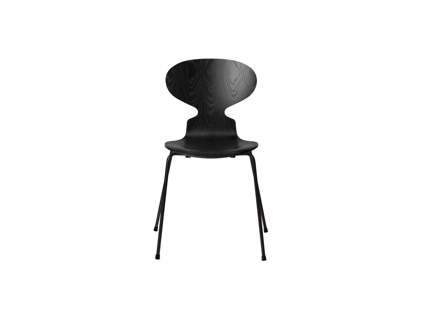 Ant Chair 4 Legs by Fritz Hansen - Coloured Ash Veneer Shell / Black Steel Base / Coloured Black