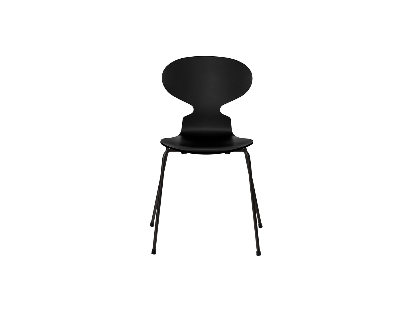 Ant Chair 4 Legs by Fritz Hansen - Lacquered Veneer Shell / Black Steel Base / Lacquered Black