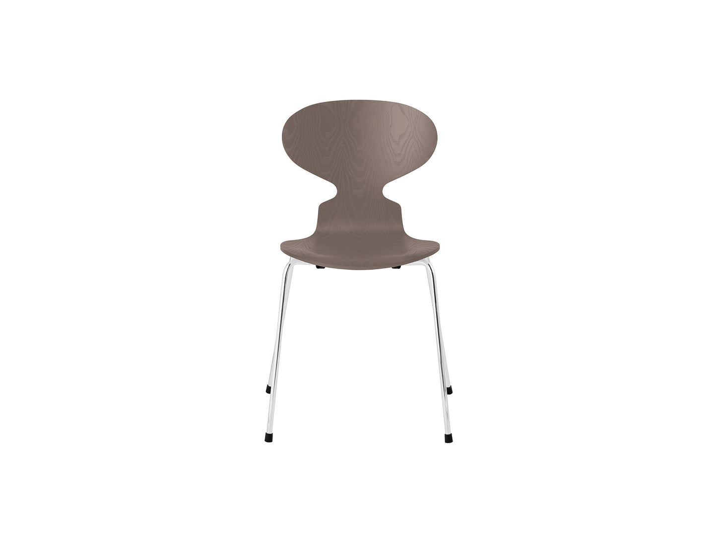 Ant Chair 4 Legs by Fritz Hansen - Coloured Ash Veneer Shell / Chromed Steel Base / Coloured Deep Clay