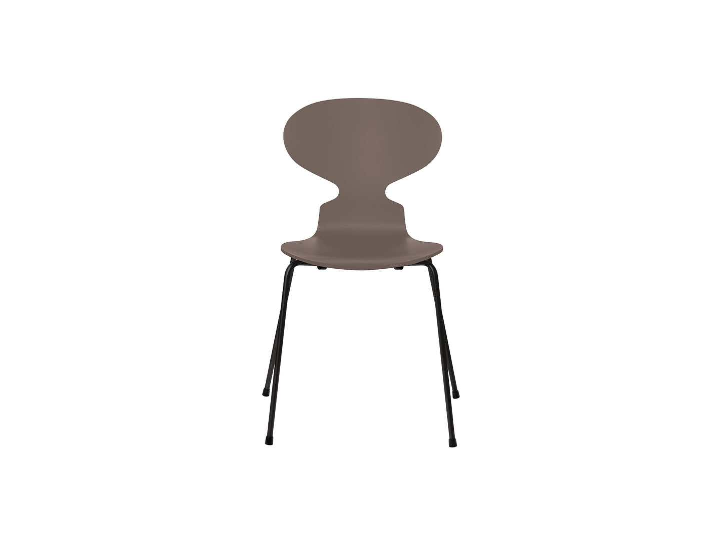 Ant Chair 4 Legs by Fritz Hansen - Lacquered Veneer Shell / Black Steel Base / Lacquered Deep Clay