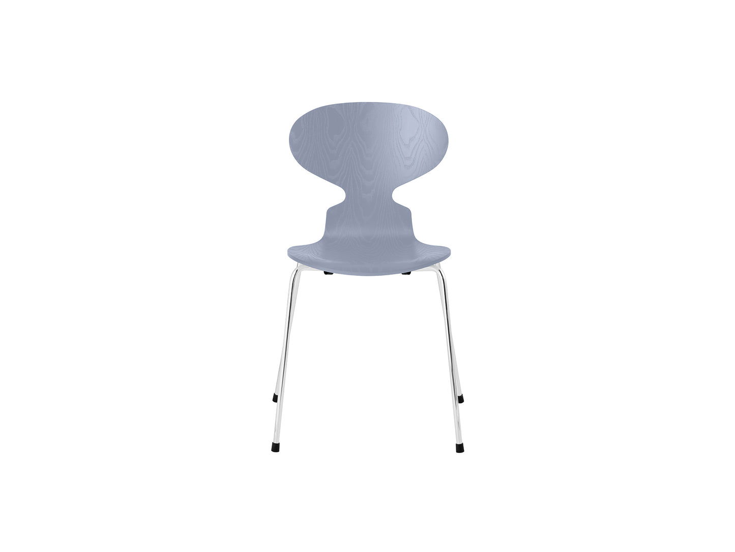 Ant Chair 4 Legs by Fritz Hansen - Coloured Ash Veneer Shell / Chromed Steel Base / Coloured Lavender Blue