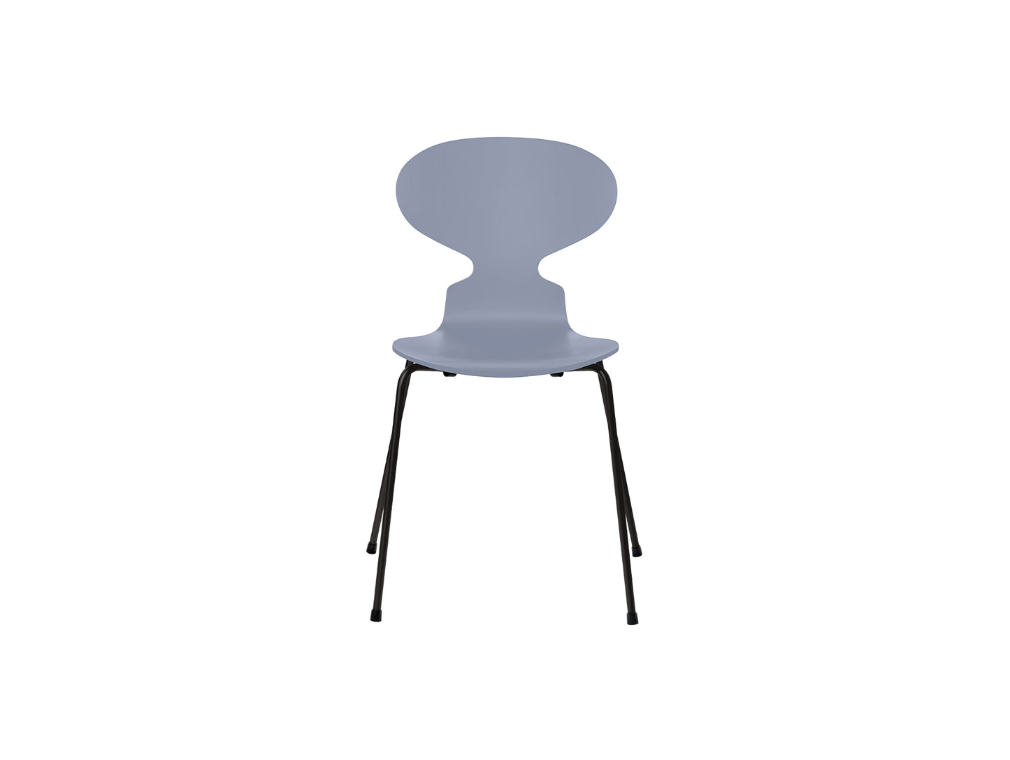 Ant Chair 4 Legs by Fritz Hansen - Lacquered Veneer Shell / Black Steel Base / Lacquered Lavender Blue