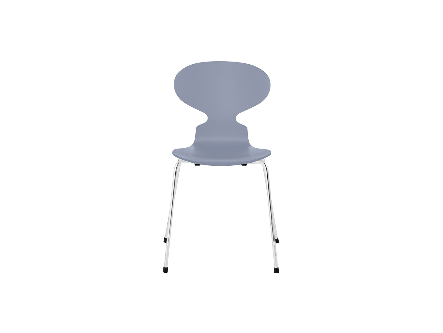 Ant Chair 4 Legs by Fritz Hansen - Lacquered Veneer Shell / Chromed Steel Base / Lacquered Lavender Blue