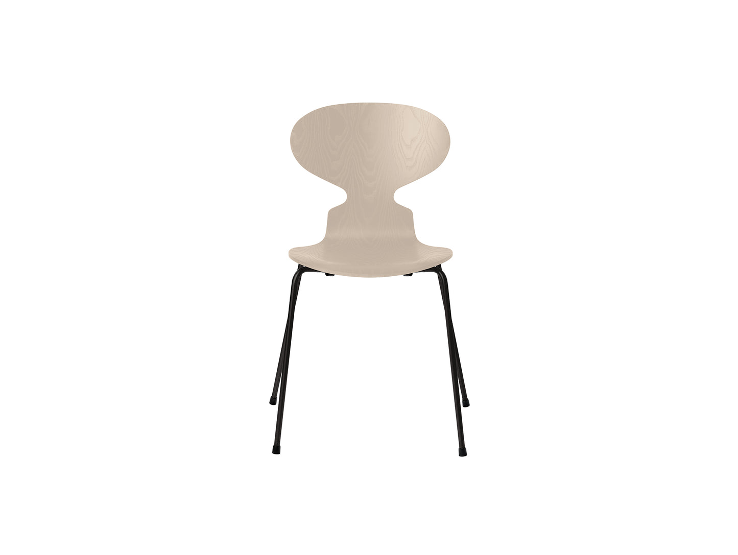 Ant Chair 4 Legs by Fritz Hansen - Coloured Ash Veneer Shell / Black Steel Base / Coloured Light Beige