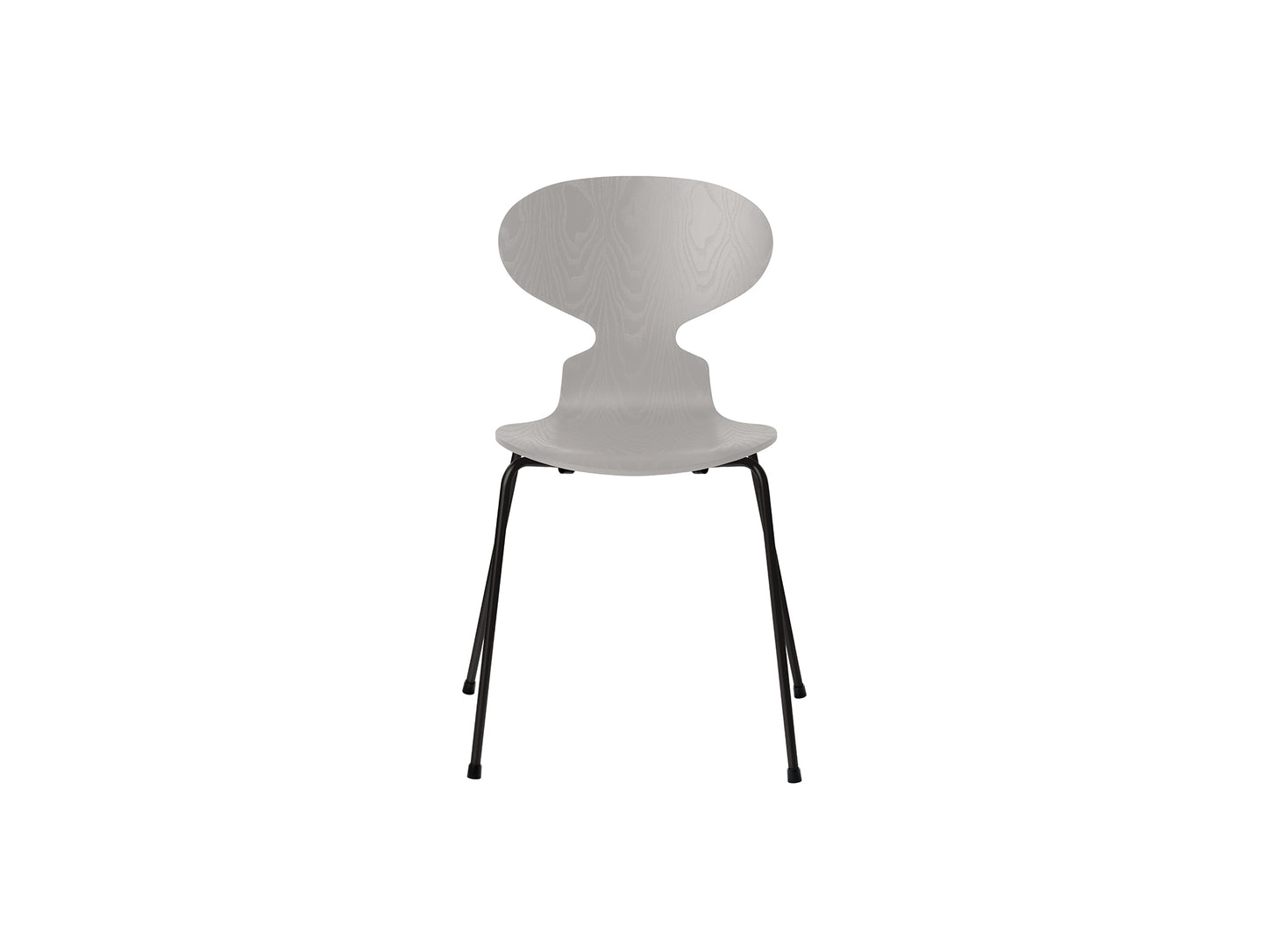 Ant Chair 4 Legs by Fritz Hansen - Coloured Ash Veneer Shell / Black Steel Base / Coloured Nine Grey