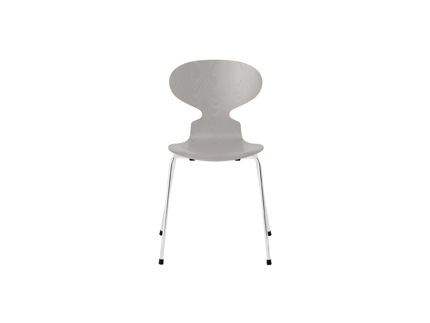 Ant Chair 4 Legs by Fritz Hansen - Coloured Ash Veneer Shell / Chromed Steel Base / Coloured Nine Grey