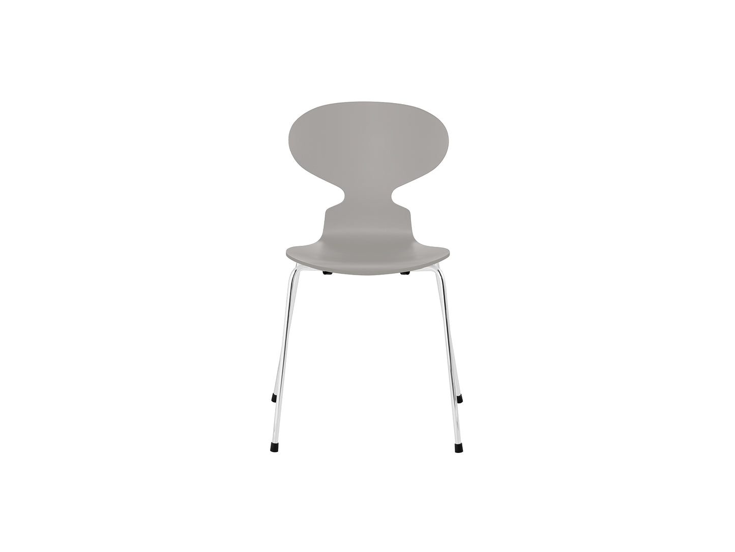 Ant Chair 4 Legs by Fritz Hansen - Lacquered Veneer Shell / Chromed Steel Base / Lacquered Nine Grey