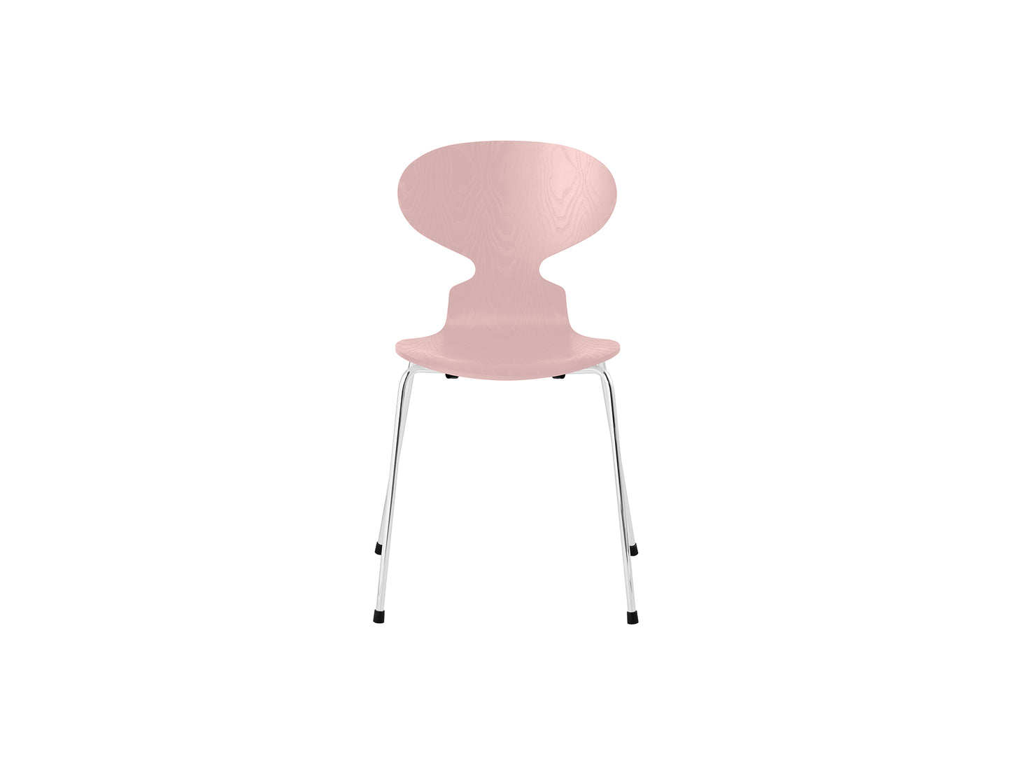 Ant Chair 4 Legs by Fritz Hansen - Coloured Ash Veneer Shell / Chromed Steel Base / Coloured Pale Rose