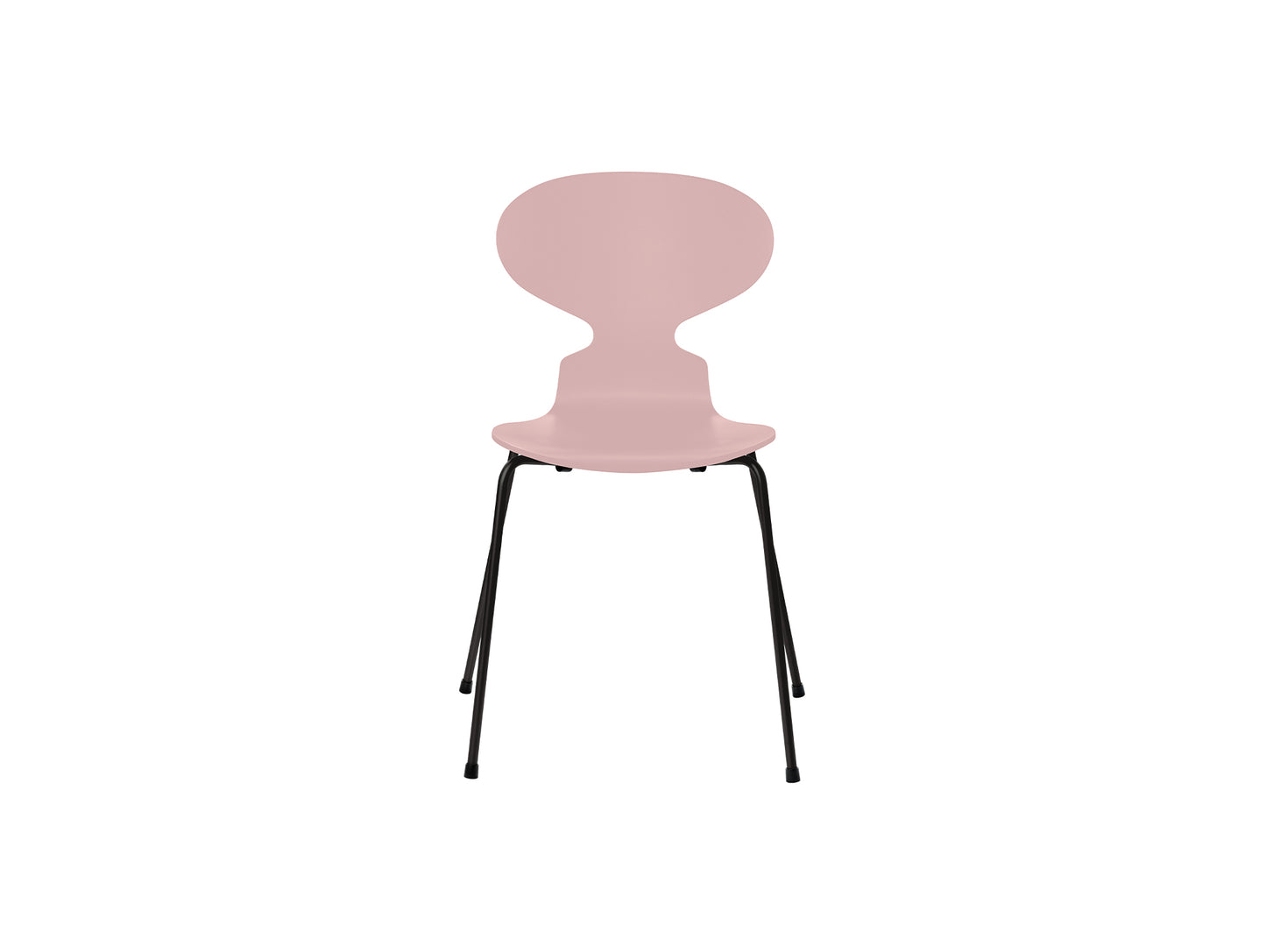 Ant Chair 4 Legs by Fritz Hansen - Lacquered Veneer Shell / Black Steel Base / Lacquered Pale Rose