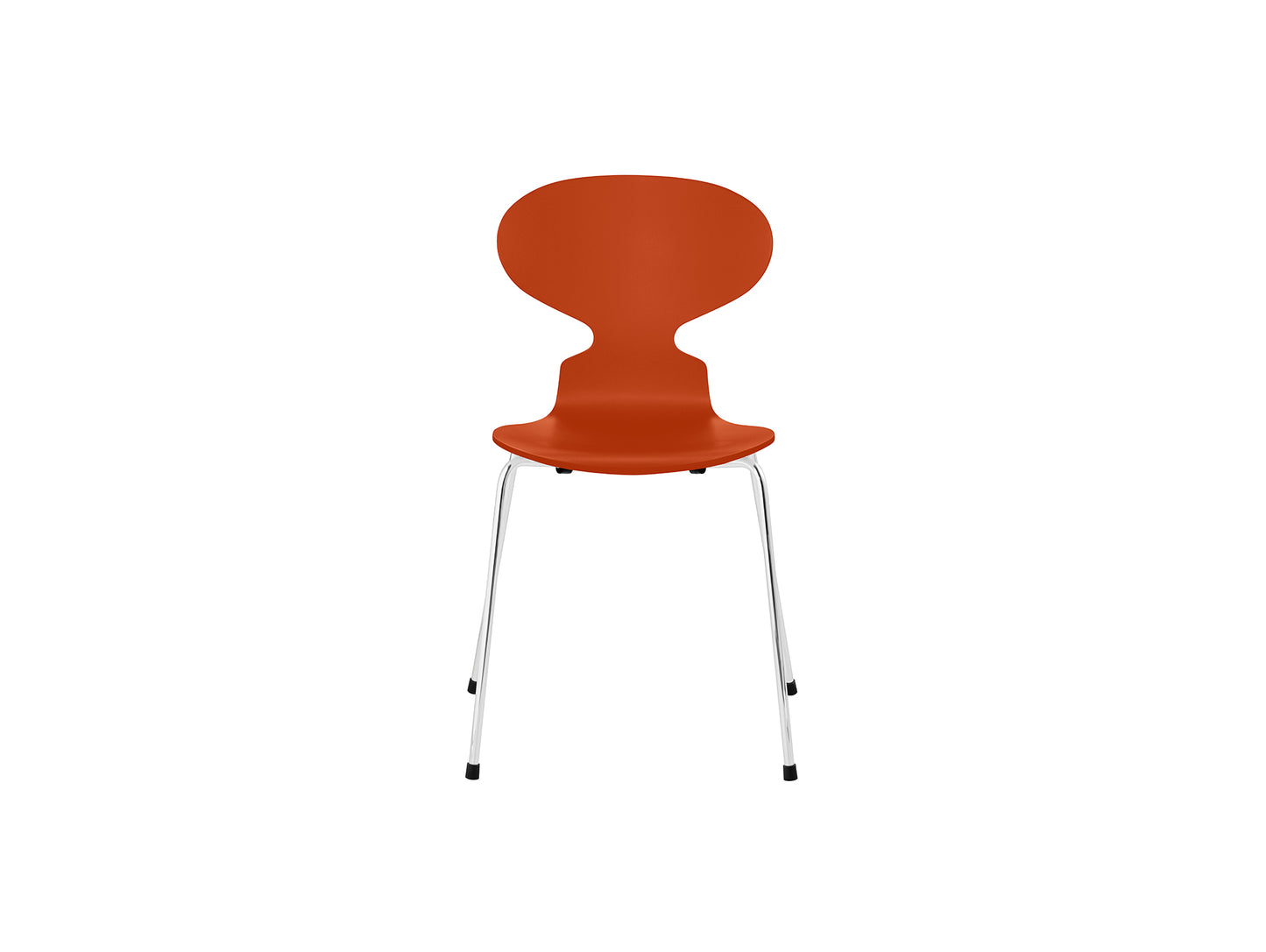 Ant Chair 4 Legs by Fritz Hansen - Lacquered Veneer Shell / Chromed Steel Base / Lacquered Paradise Orange