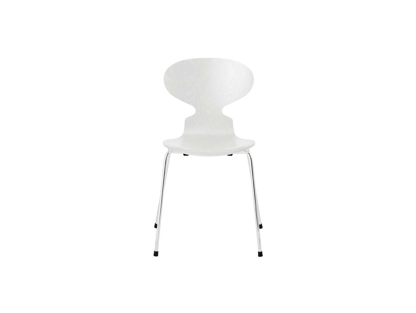 Ant Chair 4 Legs by Fritz Hansen - Coloured Ash Veneer Shell / Chromed Steel Base / Coloured White