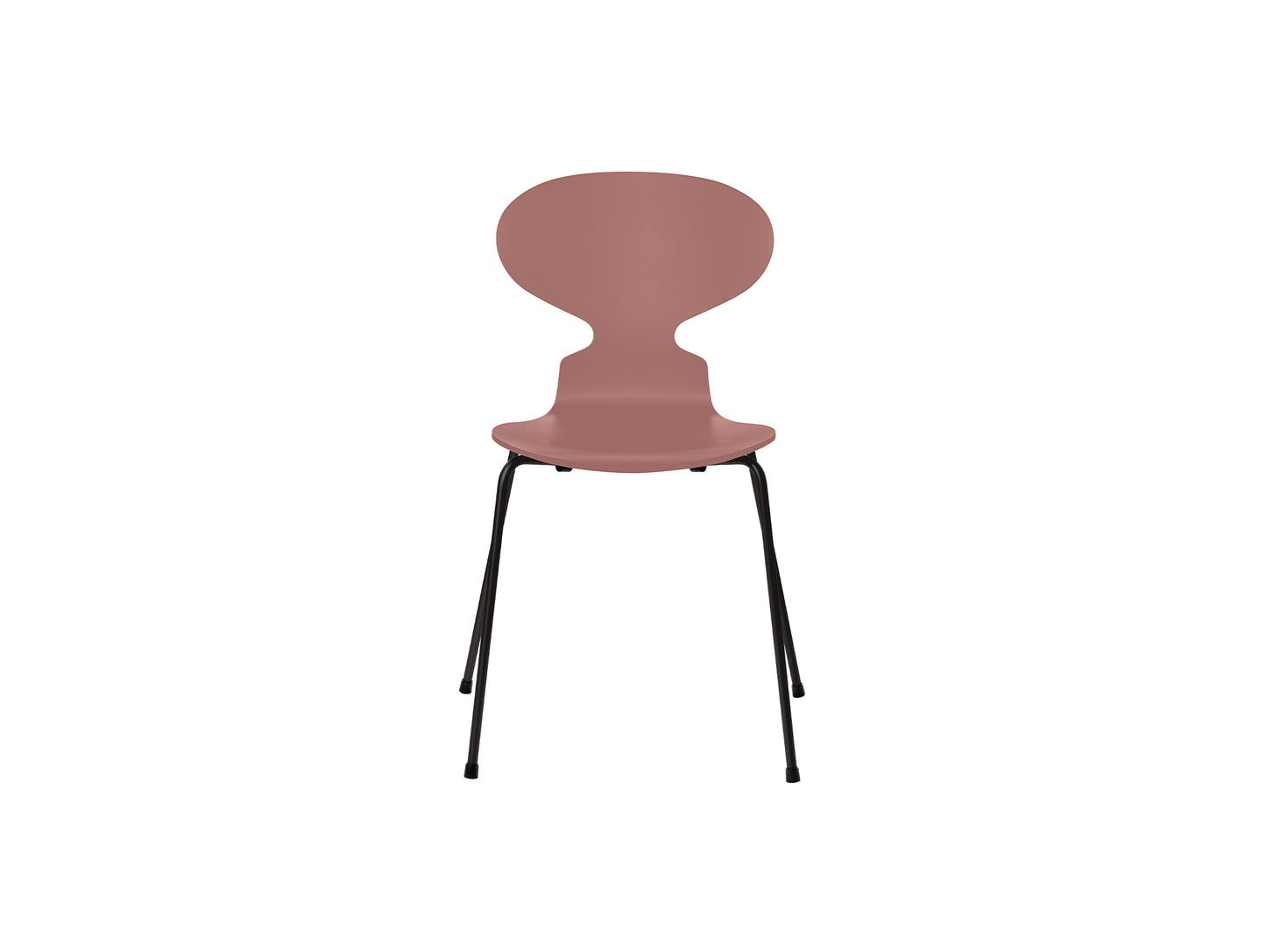 Ant Chair 4 Legs by Fritz Hansen - Lacquered Veneer Shell / Black Steel Base / Lacquered Wild Rose
