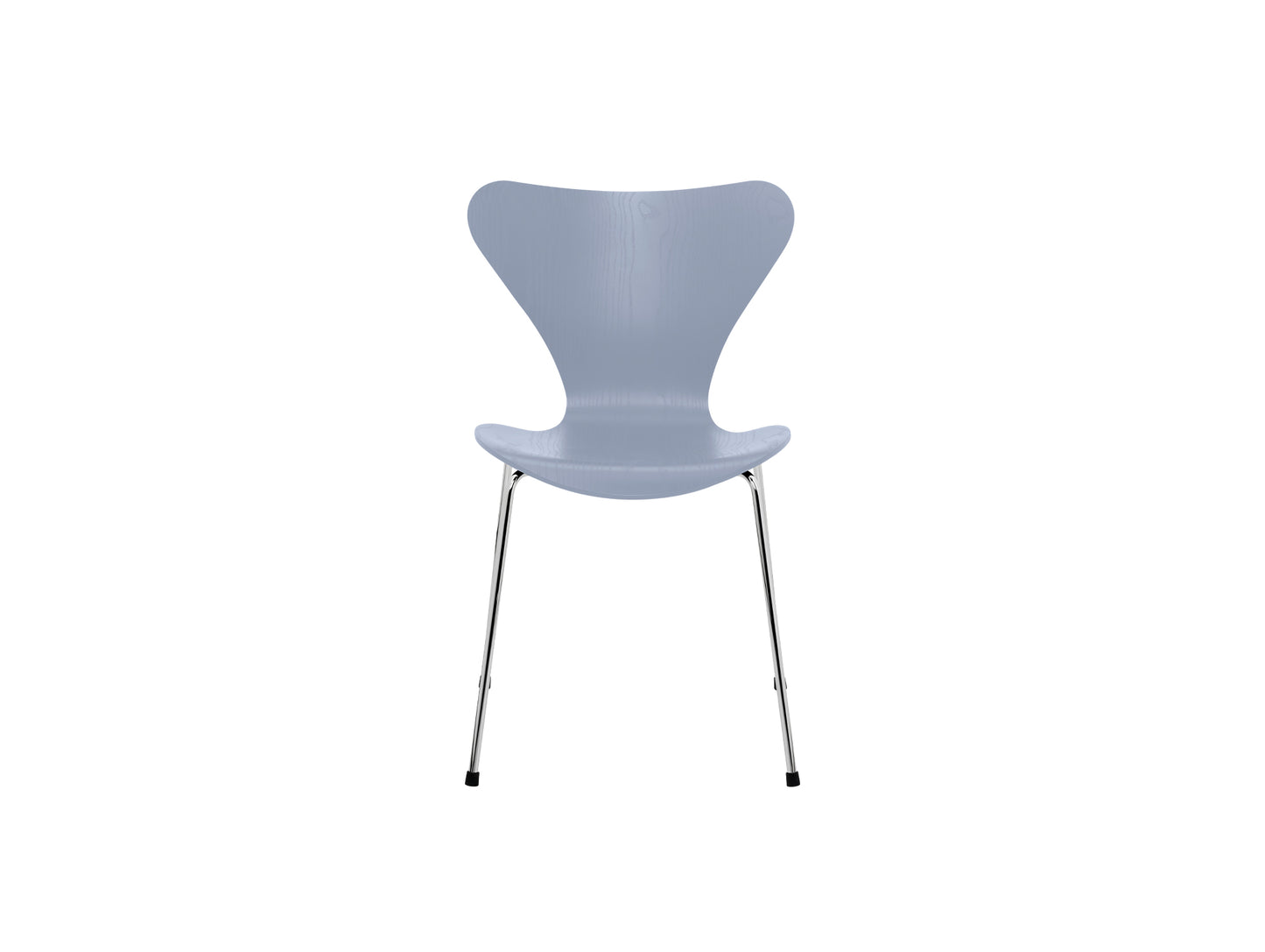 Series 7™ 3107 Dining Chair by Fritz Hansen - Lavender Blue Coloured Ash Veneer Shell / Chromed Steel