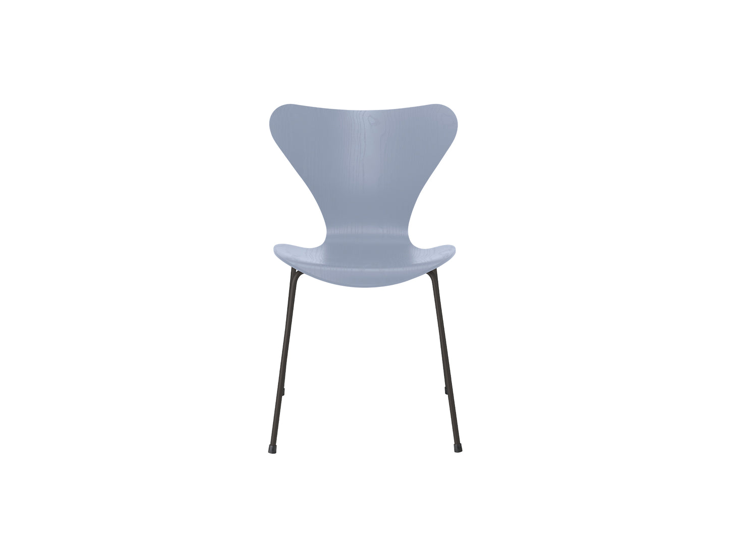 Series 7™ 3107 Dining Chair by Fritz Hansen - Lavender Blue Coloured Ash Veneer Shell / Warm Graphite Steel