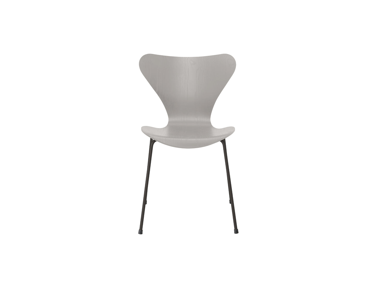 Series 7™ 3107 Dining Chair by Fritz Hansen - Nine Grey Coloured Ash Veneer Shell / Warm Graphite Steel