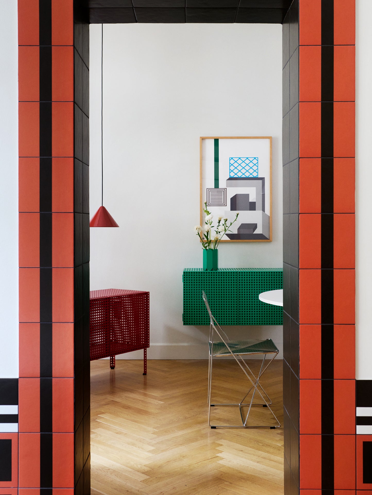 Perforated Cabinet Floor by HAY - Small / Wine Red