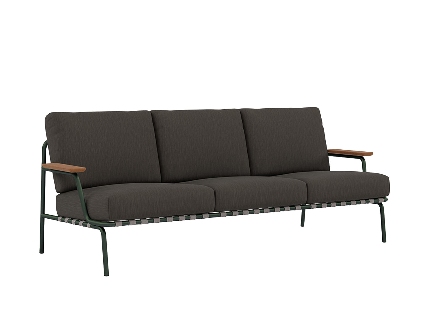 Settle 3-Seater Sofa by Muuto / Dark Green Frame / Ribbed Weave 01