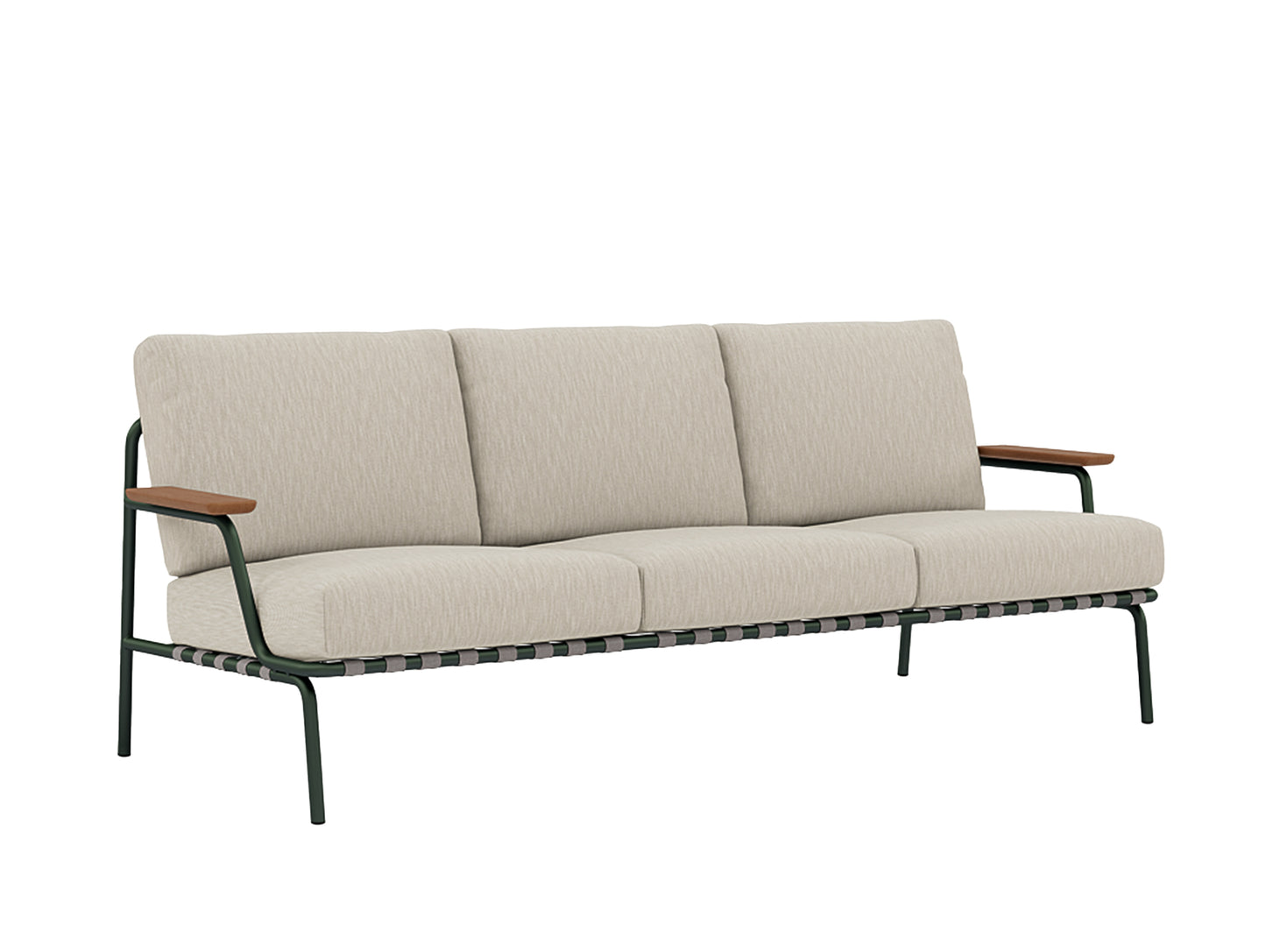 Settle 3-Seater Sofa by Muuto / Dark Green Frame / Ribbed Weave 03