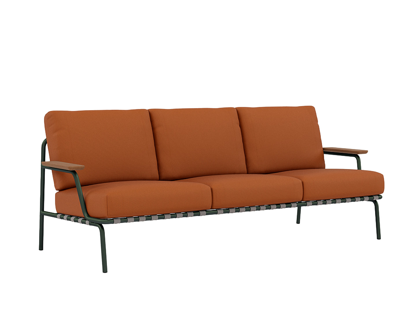 Settle 3-Seater Sofa by Muuto / Dark Green Frame / Ribbed Weave 09