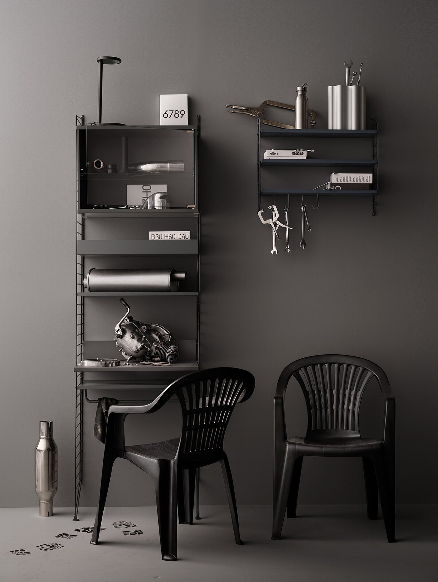 String System Work Desk by String - Dark Grey