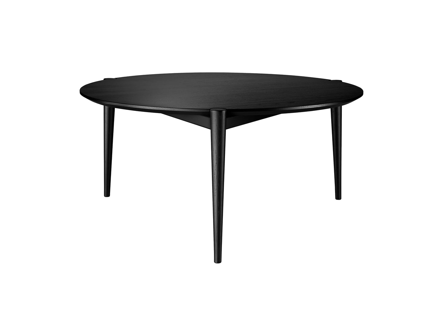 D102 SOS Coffee Table by FDB Mobler - Small (Diameter: 85 cm) / Black Painted Oak