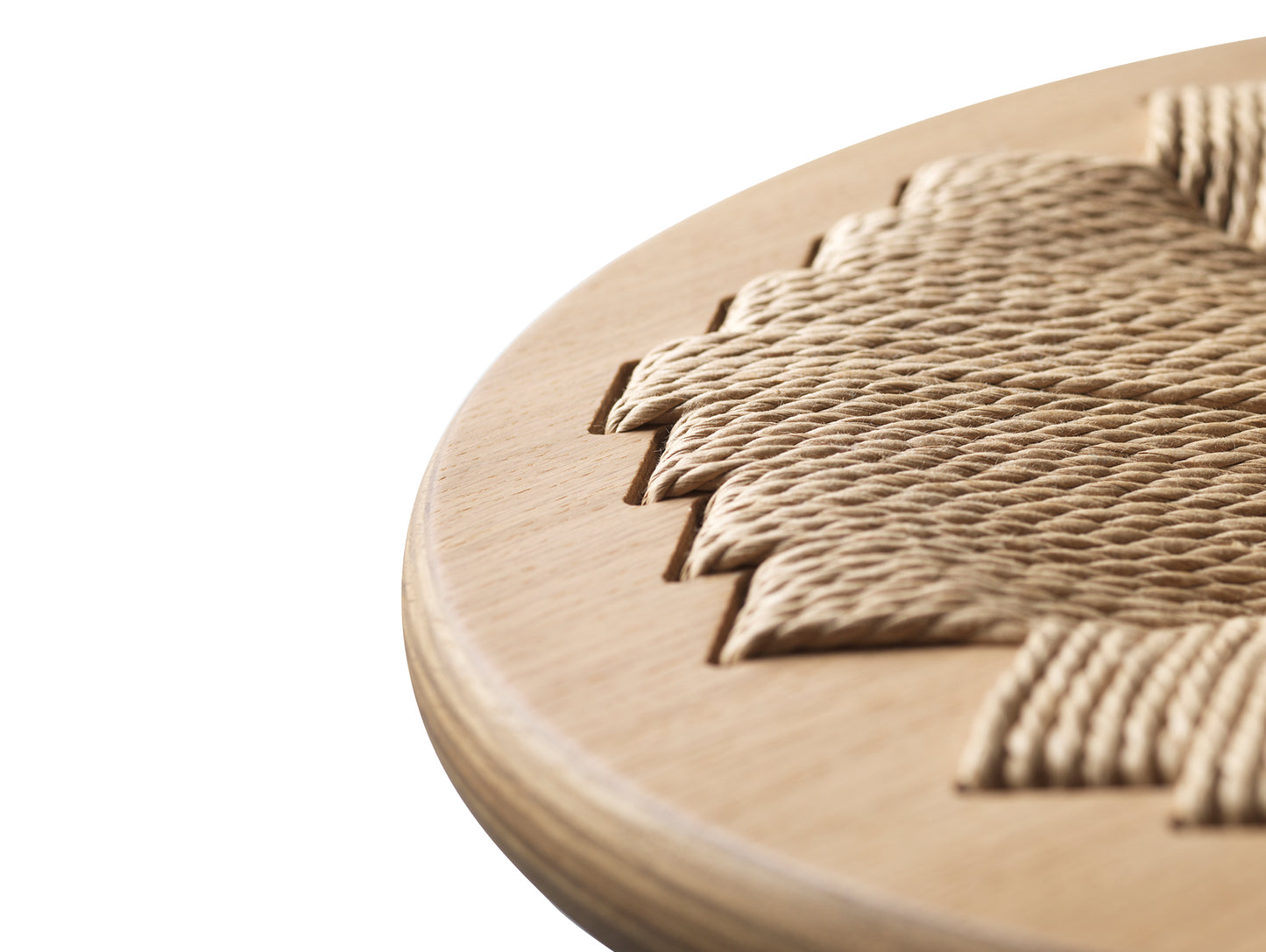 J165 Bar/Counter Stool by FDB Mobler - Base: Lacquered Oak / Seat: Nature Paper Cord