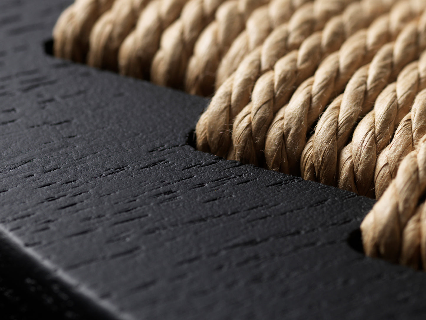 J165 Bar/Counter Stool by FDB Mobler - Base: Black Painted Beech / Seat: Nature Paper Cord