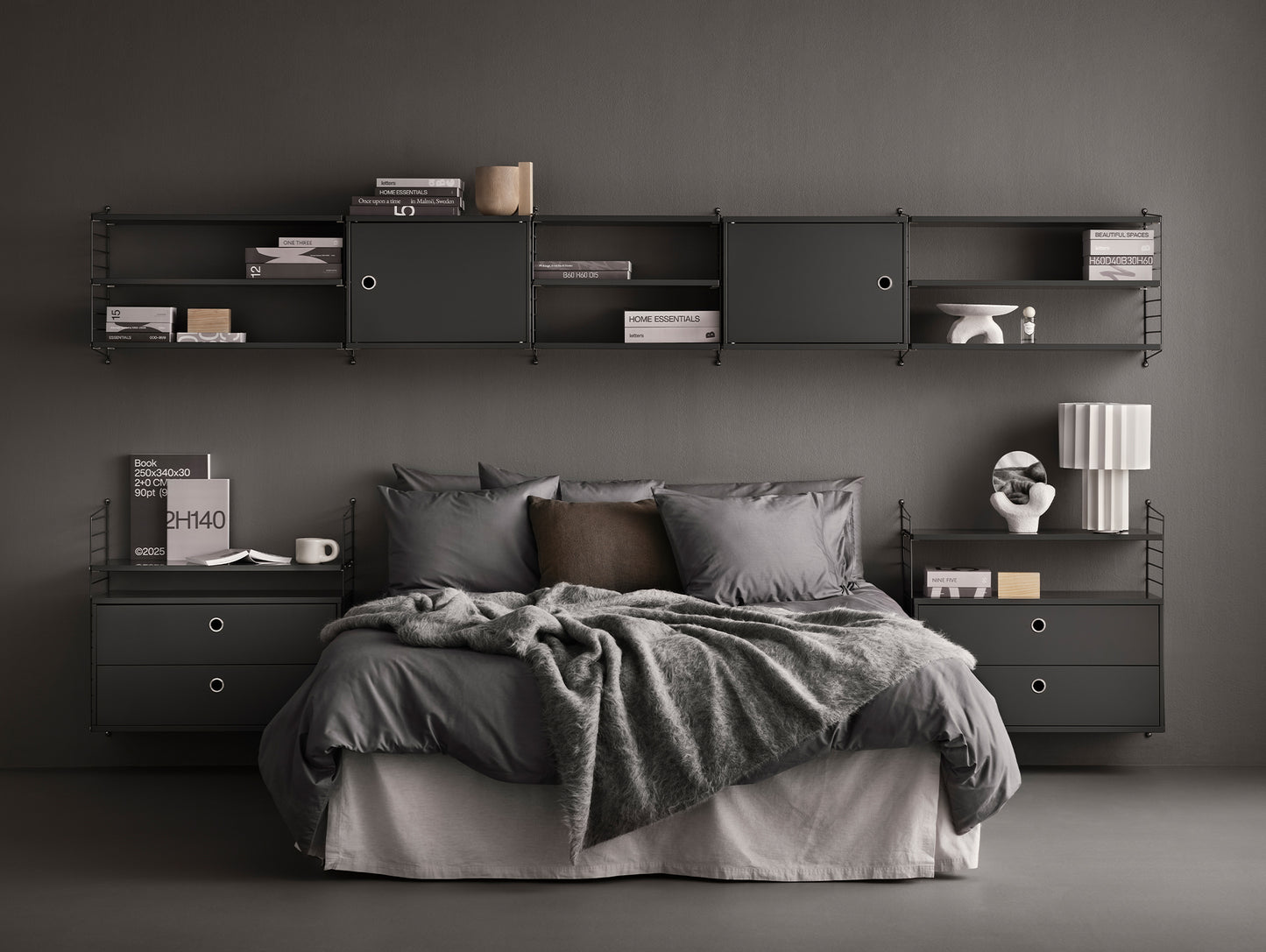 String System Shelves by String - Dark Grey