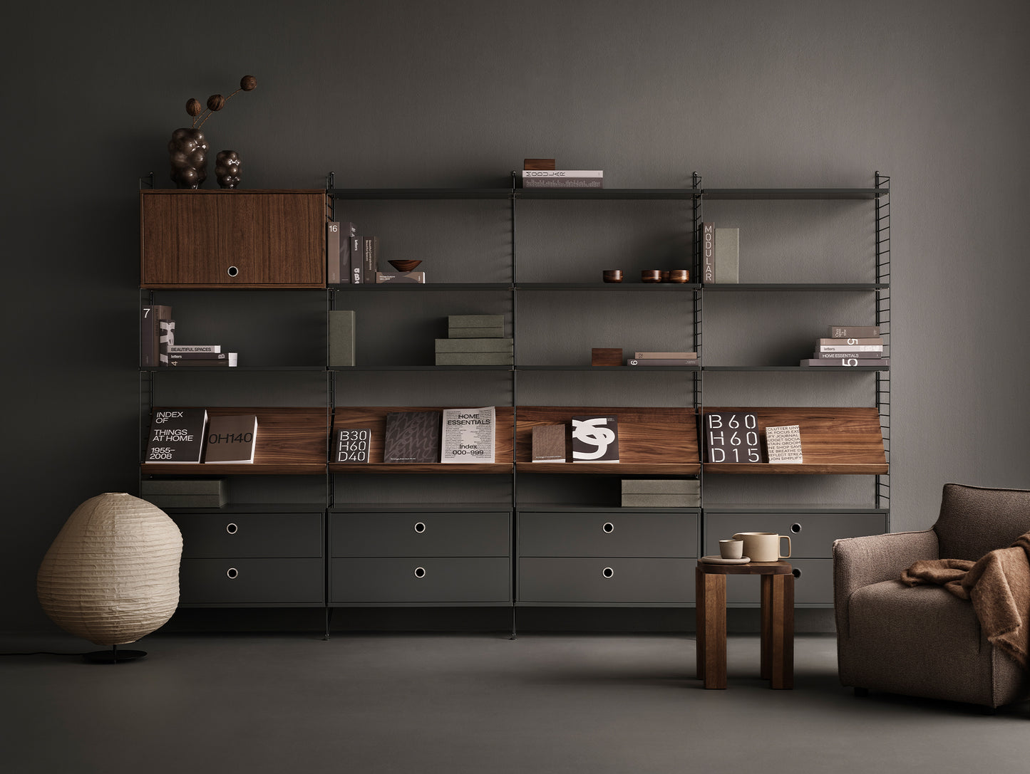 String System Shelves by String - Dark Grey