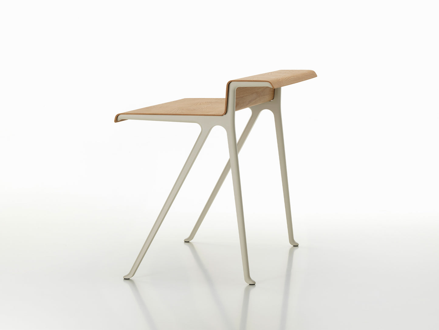 Courier Desk by Vitra - Light Oak Veneer Tabletop / Chalk Aluminium Base