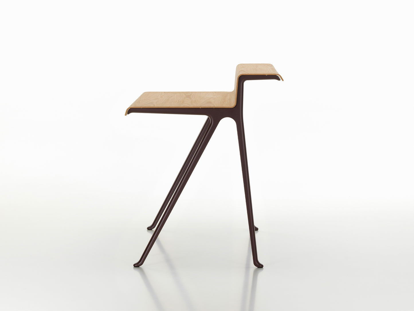 Courier Desk by Vitra - Light Oak Veneer Tabletop / Dark Bordeaux Aluminium Base