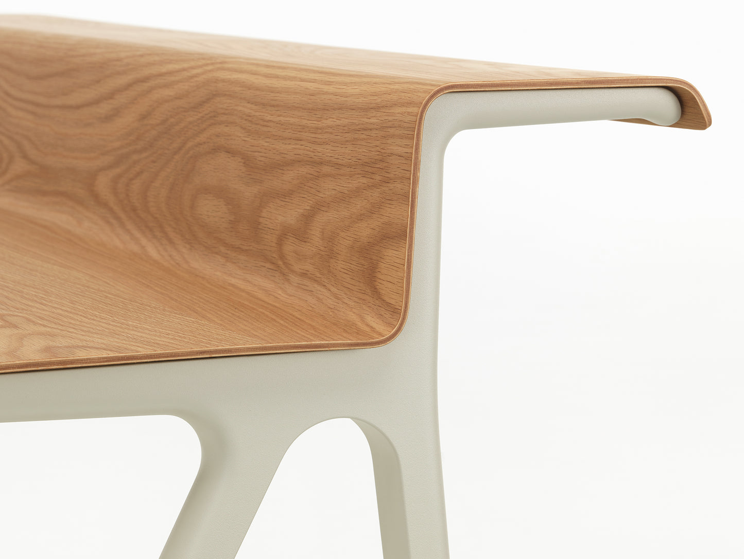 Courier Desk by Vitra - Light Oak Veneer Tabletop / Chalk Aluminium Base