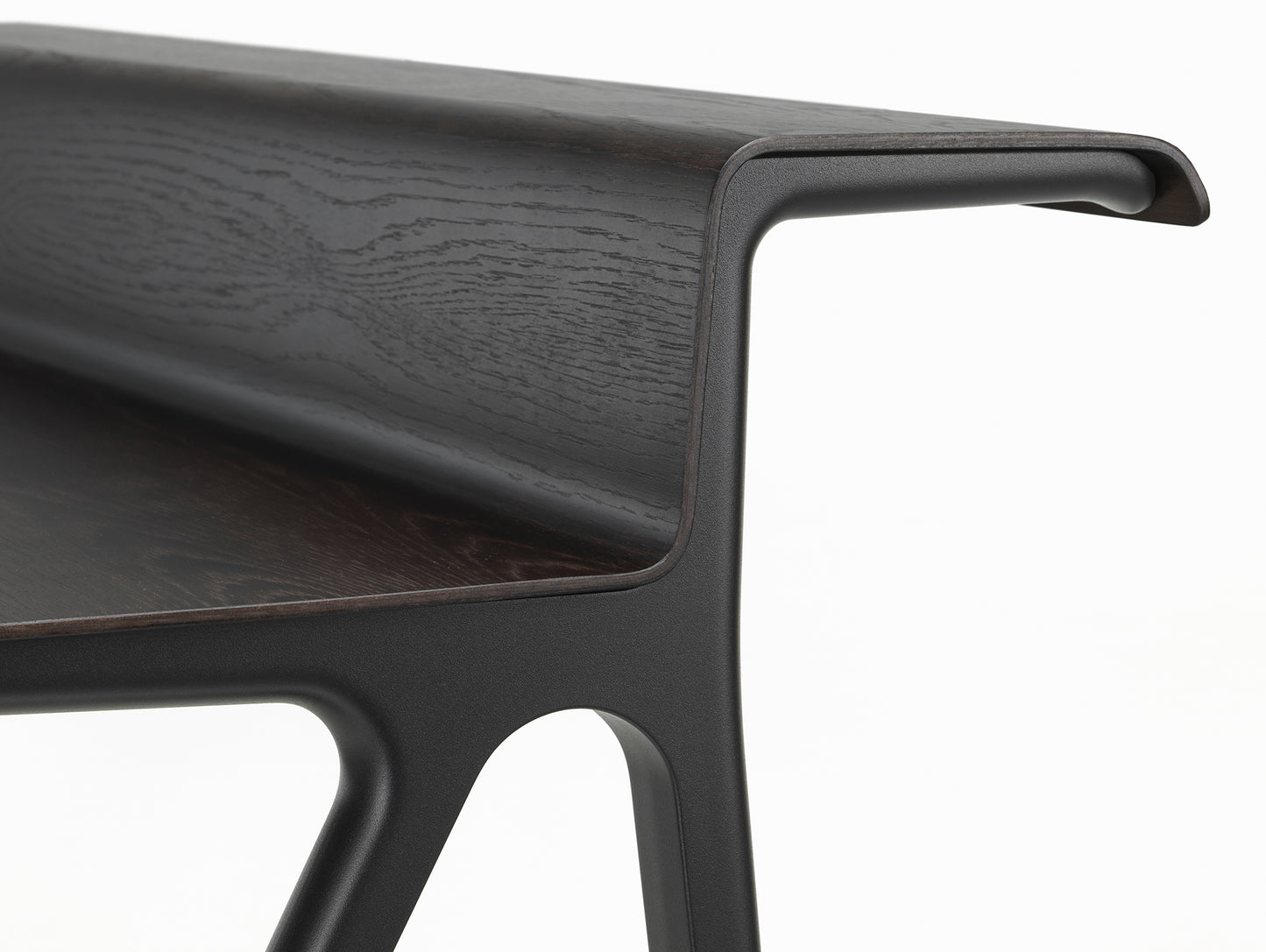 Courier Desk by Vitra - Dark Oak Veneer / Deep Black Aluminium Base