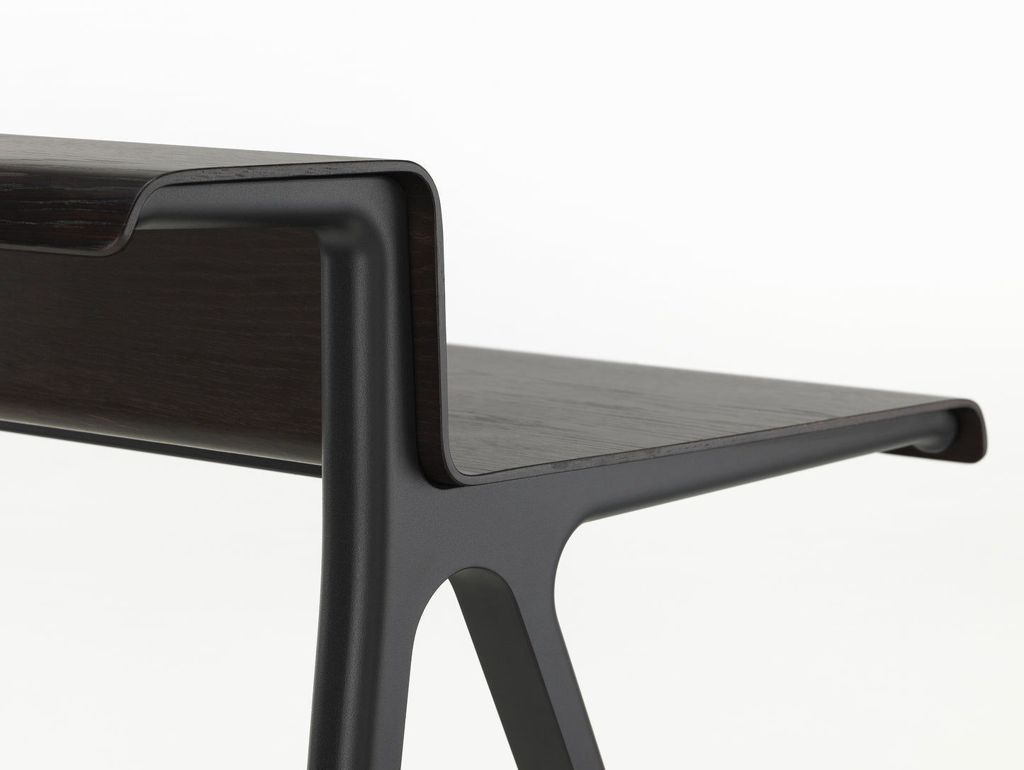 Courier Desk by Vitra - Dark Oak Veneer / Deep Black Aluminium Base