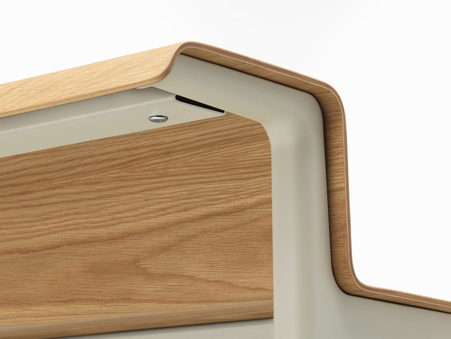 Courier Desk by Vitra - Light Oak Veneer Tabletop / Chalk Aluminium Base