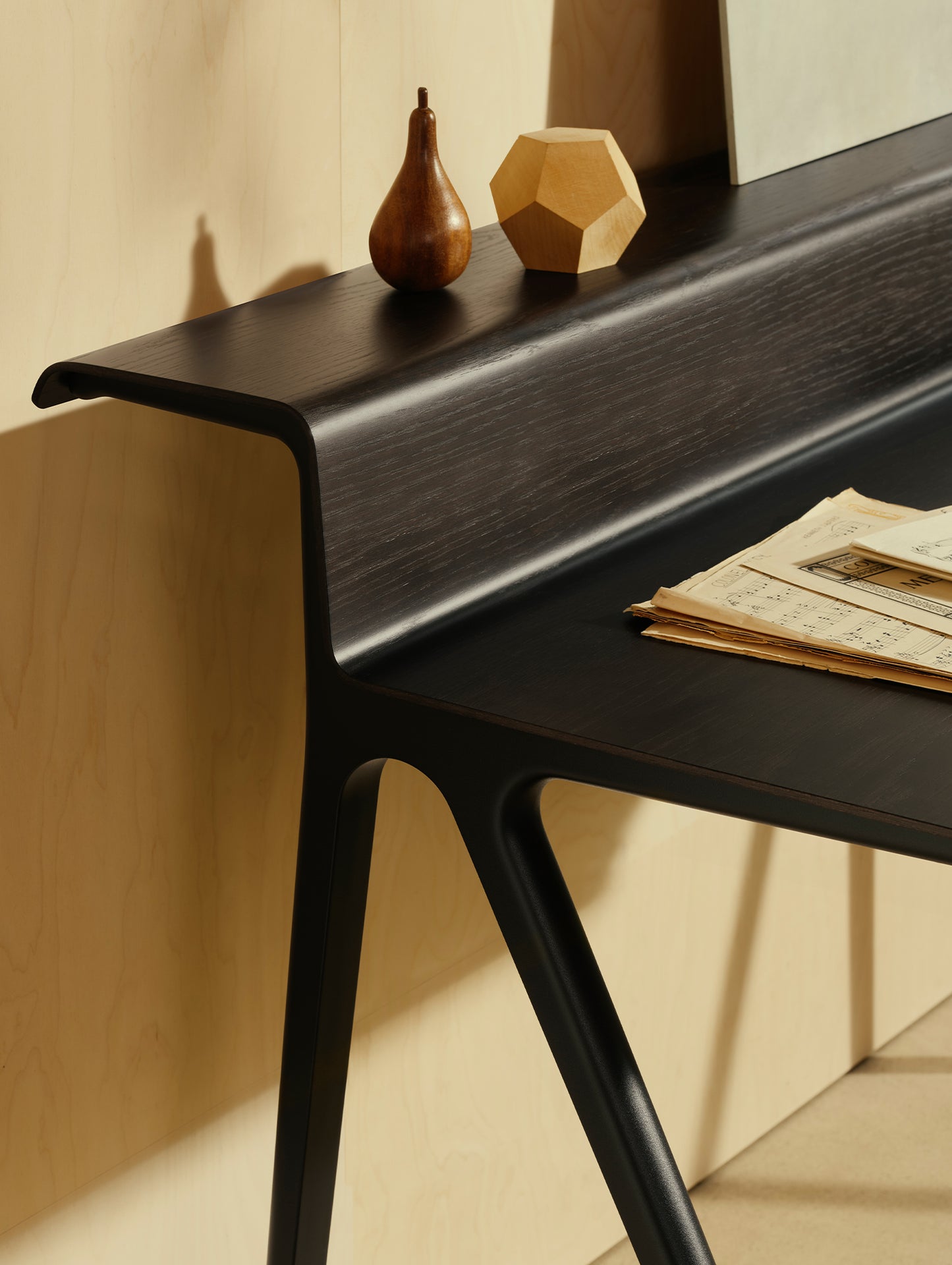 Courier Desk by Vitra - Dark Oak Veneer / Deep Black Aluminium Base