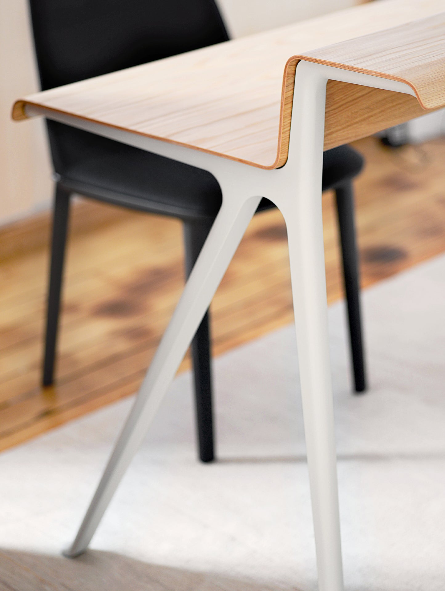 Courier Desk by Vitra - Light Oak Veneer Tabletop / Chalk Aluminium Base