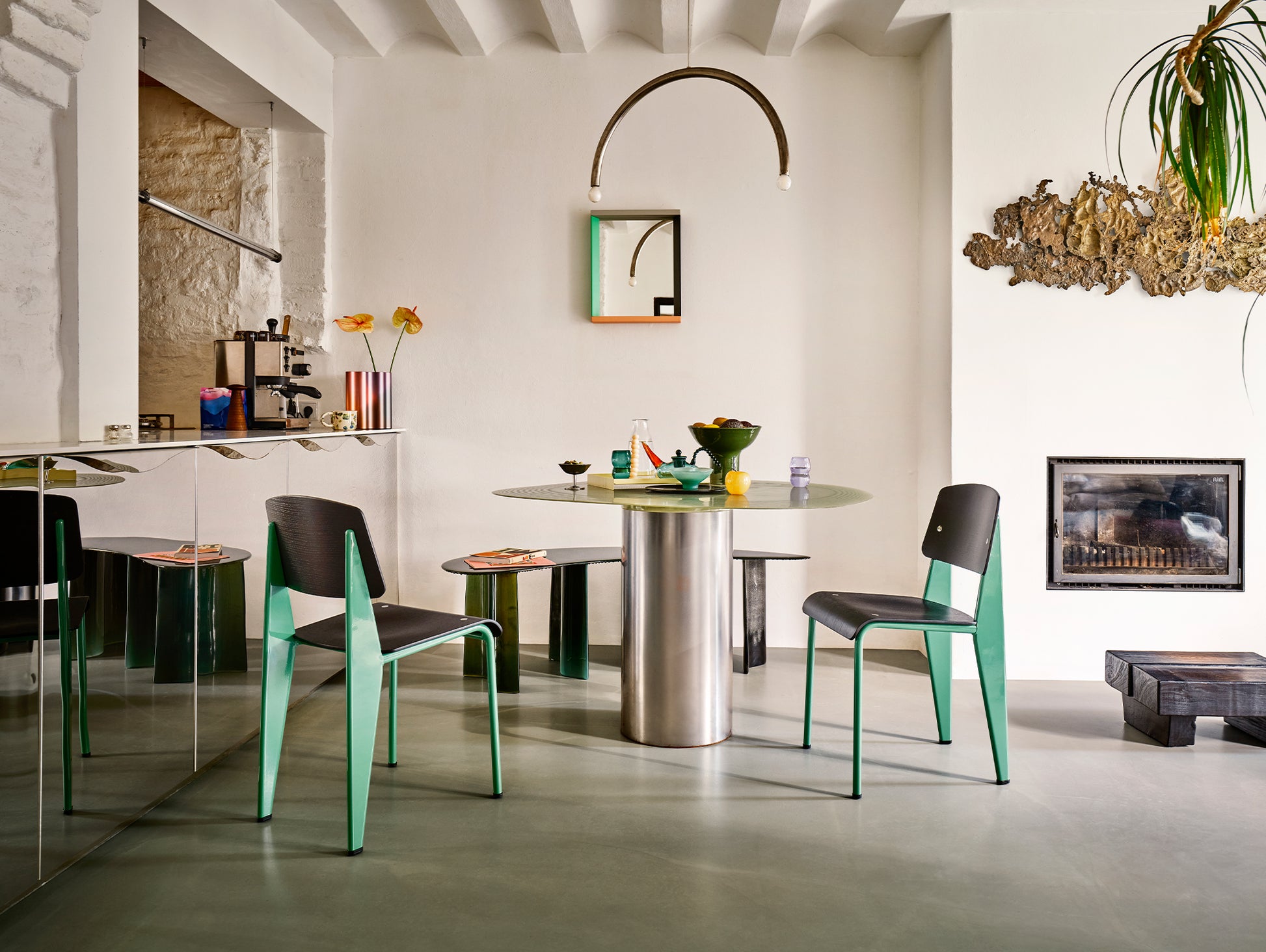 Standard Chair by Vitra - 18 Prouve Blé Vert / 04 Dark Oak