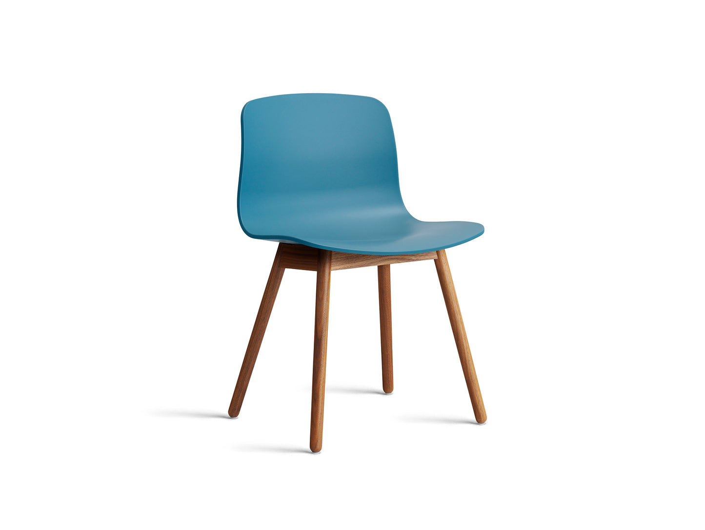 About A Chair AAC 12 - Azure Blue 2.0 Shell / Lacquered Walnut Base
