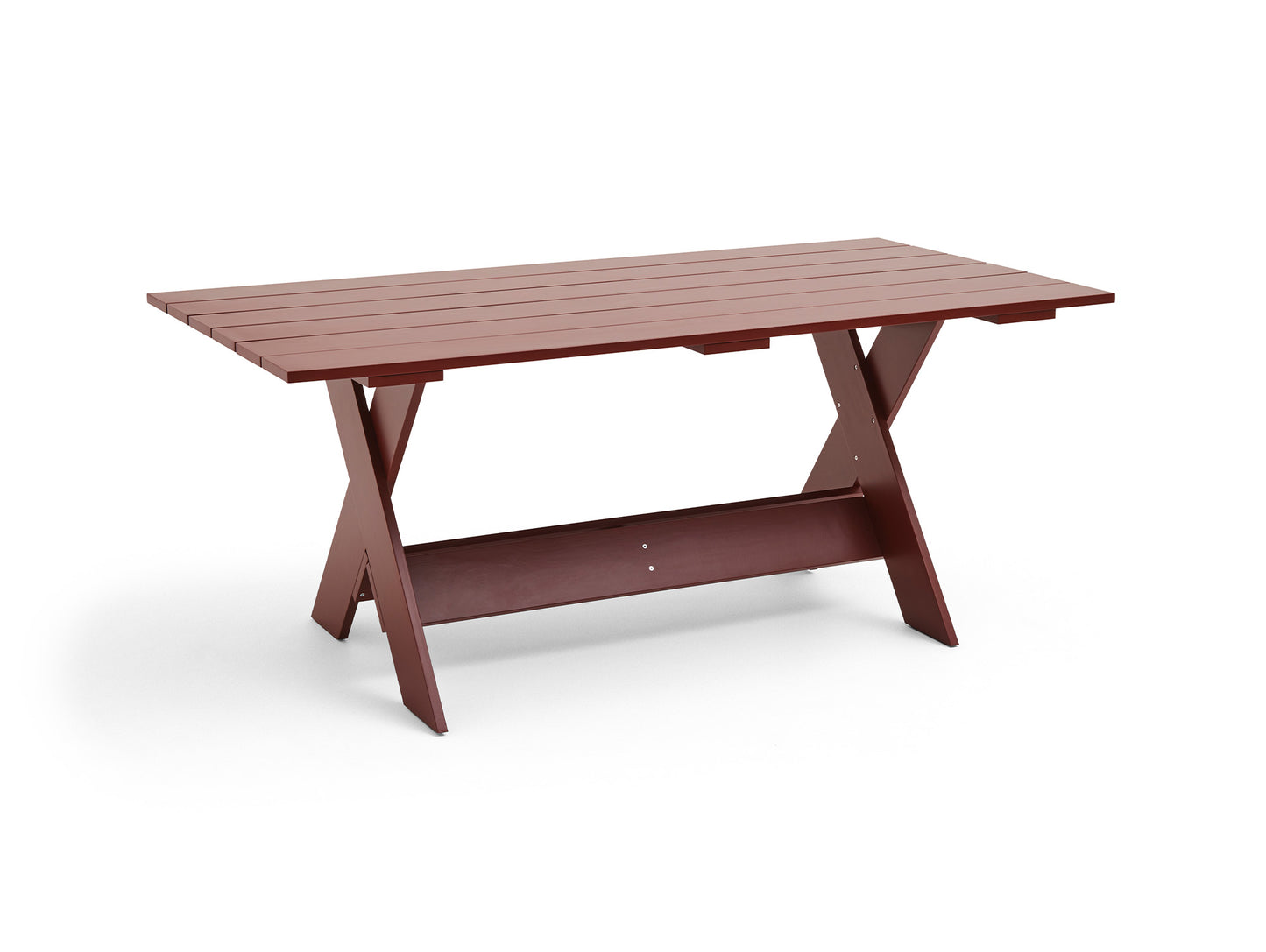 Crate Dining Table by HAY - Length: 180 cm / Iron Red Lacquered Pinewood
