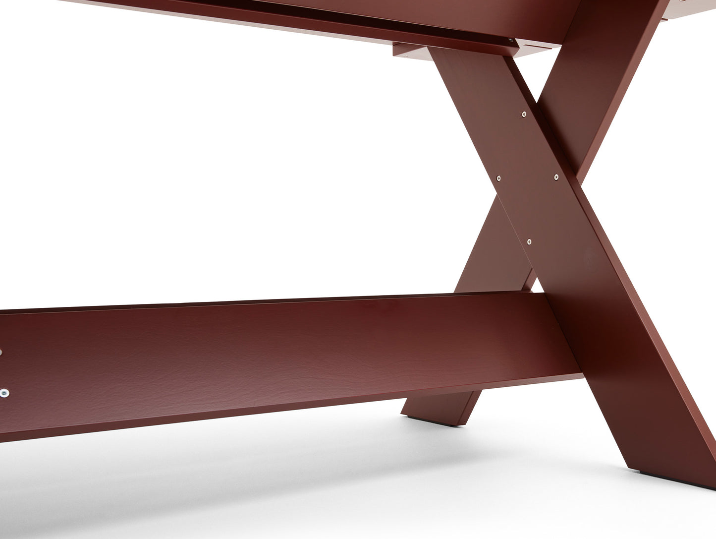 Crate Dining Table by HAY - Length: 230 cm / Iron Red Lacquered Pinewood