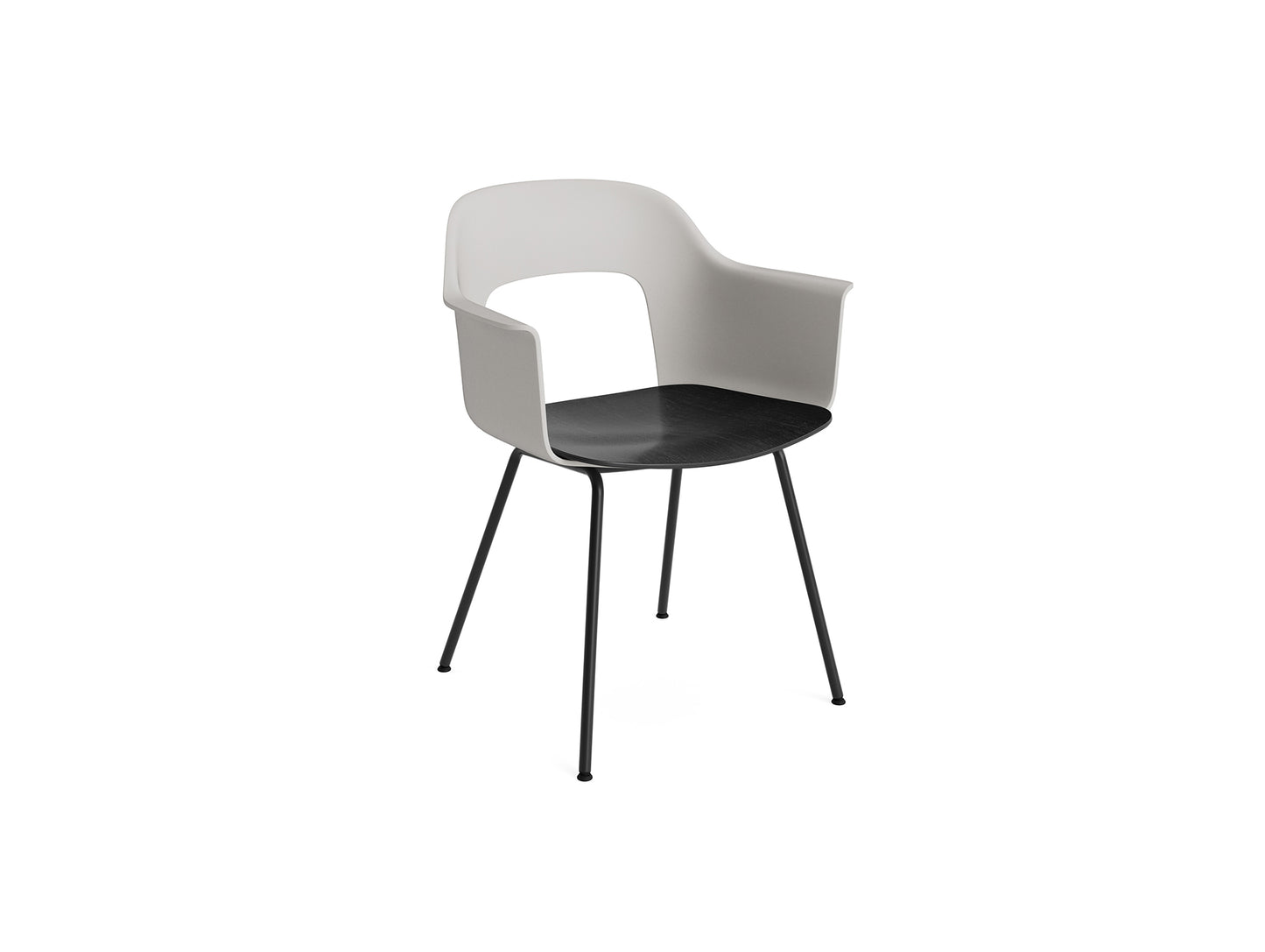 Layout Armchair 211 Metal Base by HAY - Black Steel Base / Sky Grey / Black Oak